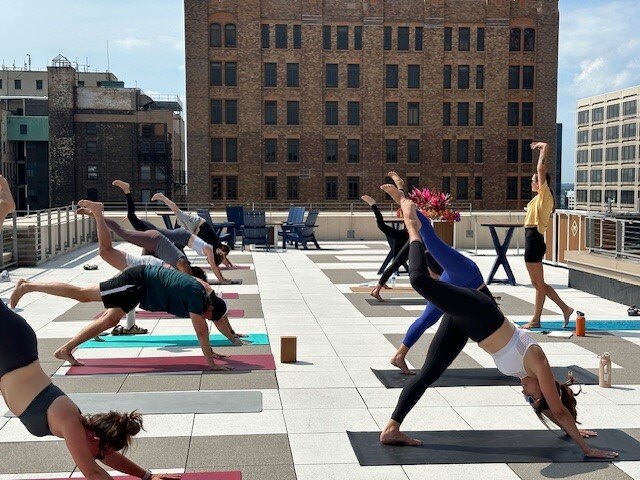 yoga on roof